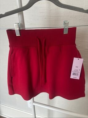 wild fable Red High-Waist Knit Mini Skort with Drawstring